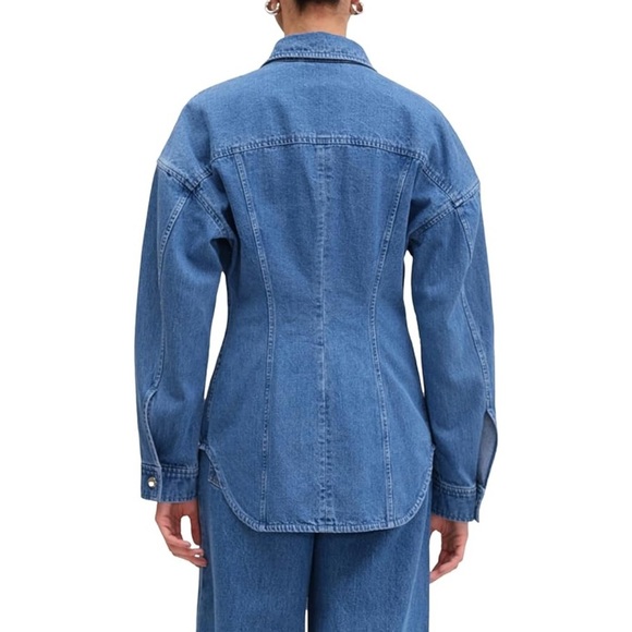 Torn by Ronny Kobo Stylish Denim button up blouse NEW - Picture 5 of 7